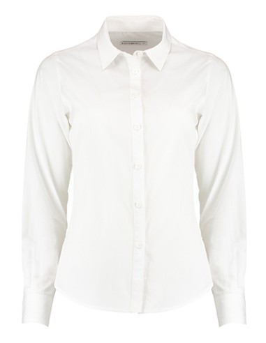 K-KK242-Womens Tailored Fit Poplin Shirt Long Sleeve